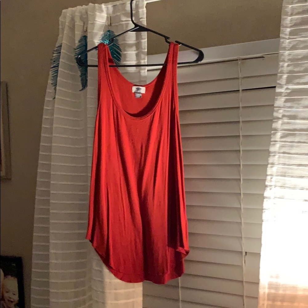 Dark orange dressy tank